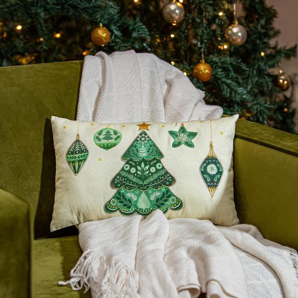plow & hearth Shades of Emerald Throw Pillow Lumbar Pillow 16"L x 10.5"H