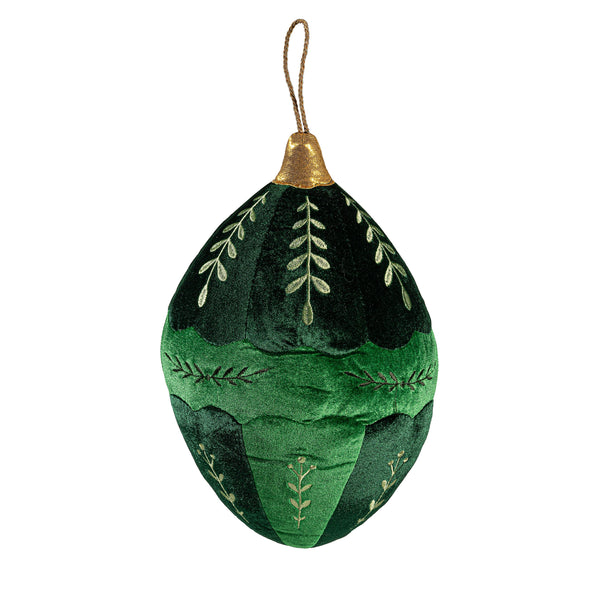 Plow & Hearth Shades Of Emerald Throw Pillow Ornament Shaped Pillow 8.25"L X 13"H