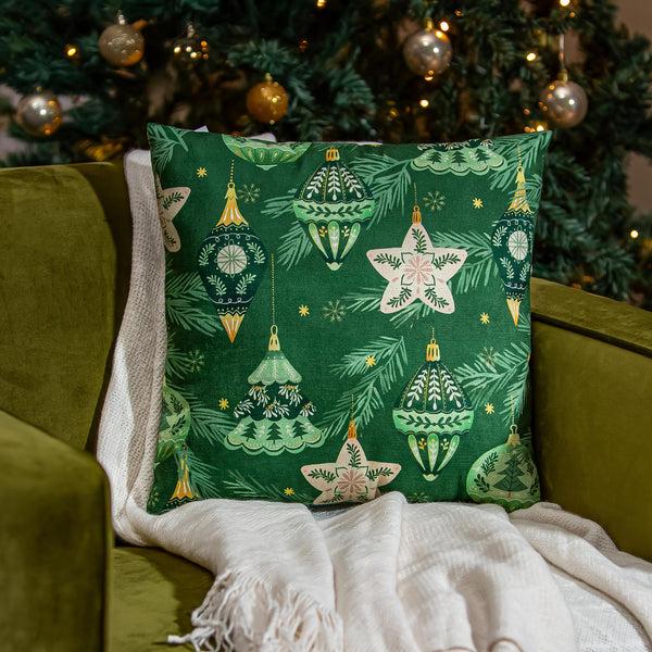 Plow & Hearth Shades Of Emerald Throw Pillow Shades Of Emerald Square Pillow 16"