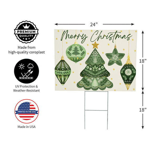 Plow & Hearth Shades Of Emerald Yard Sign "Merry Christmas" 24"x18”
