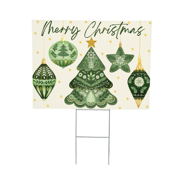 Plow & Hearth Shades Of Emerald Yard Sign "Merry Christmas" 24"x18”