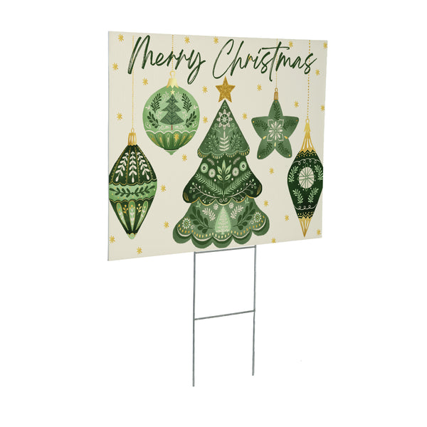 Plow & Hearth Shades Of Emerald Yard Sign "Merry Christmas" 24"x18”