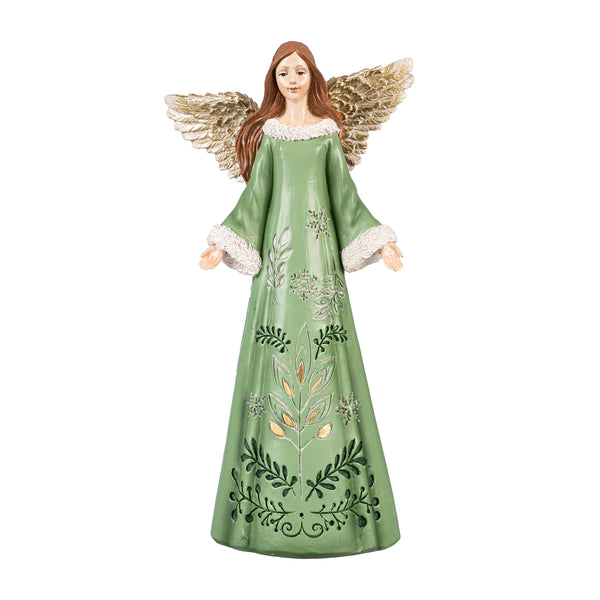 Plow & Hearth Shades Of Green Garden Statue Resin Statue Angel 12"H