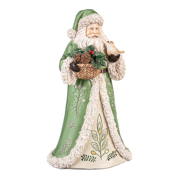 Plow & Hearth Shades Of Green Garden Statue Resin Statue Santa 12"H