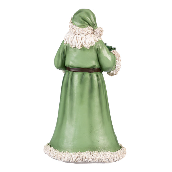 Plow & Hearth Shades Of Green Garden Statue Resin Statue Santa 12"H