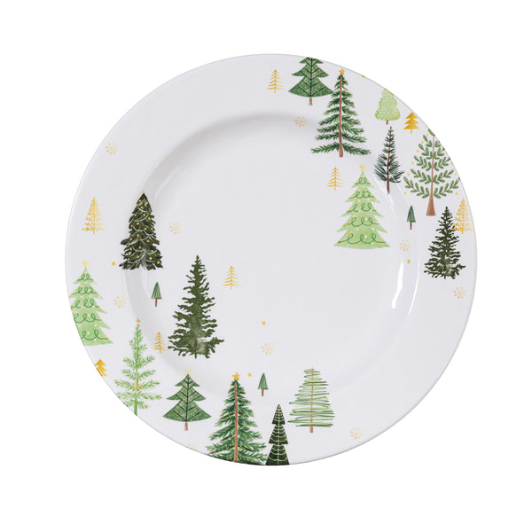 Plow & Hearth Shades Of Green Holiday Melamine 11" Dinner Plate Set Of 4