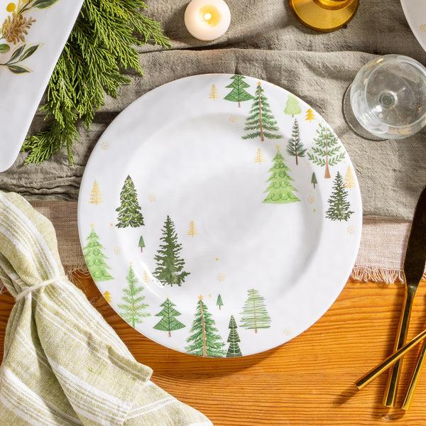 plow & hearth Shades of Green Holiday Melamine 11" Dinner Plate Set of 4