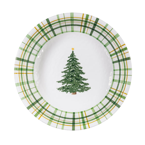Plow & Hearth Shades Of Green Holiday Melamine 12" Serving Bowl Set Of 4