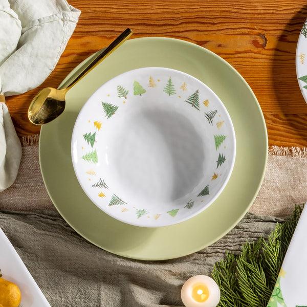 plow & hearth Shades of Green Holiday Melamine 7.5" Bowl Set of 4