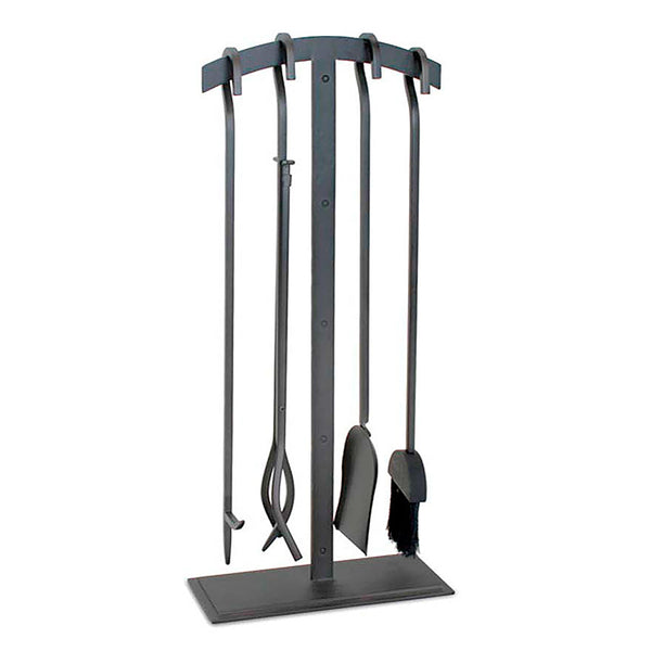 plow & hearth Shadow Iron 4-Piece Fireplace Tool Set in Natural Iron Finish