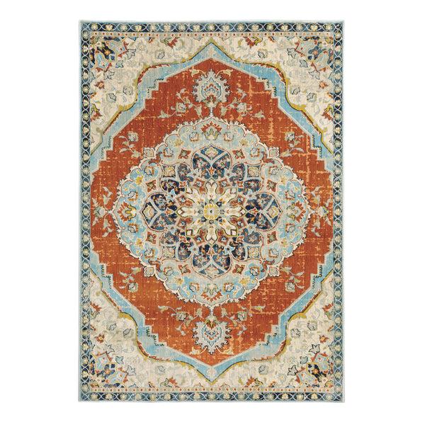 plow & hearth Silver City Medallion Polypropylene Rug 3'10" x 5'5"