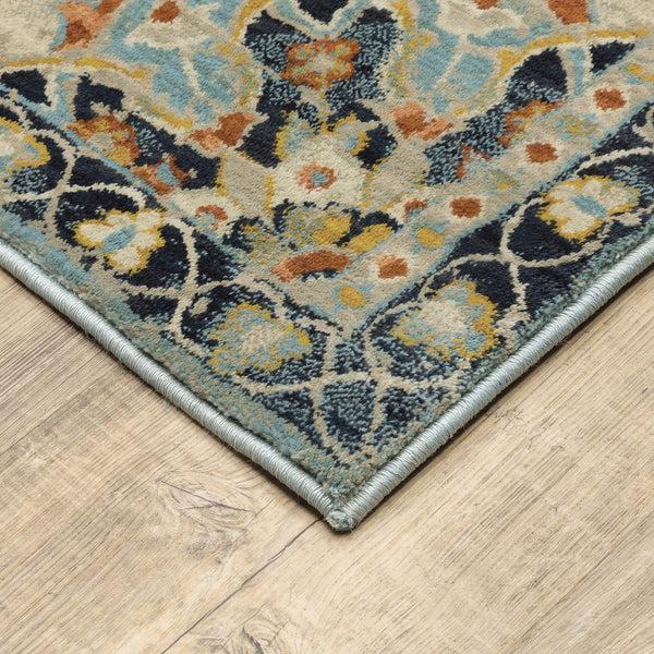 Plow & Hearth Silver City Medallion Polypropylene Rug 5'3" X 7'6"