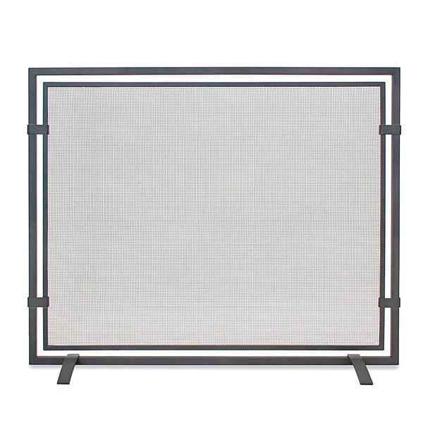 plow & hearth Sinclair Single Panel Fireplace Screen in Natural Iron Finish