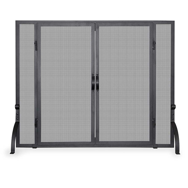 plow & hearth Single Panel Wrought Iron Fireplace Screen with Doors