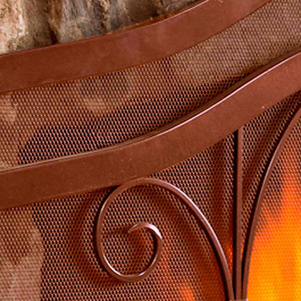 Plow & Hearth Small Crest Flat Guard Fireplace Screen