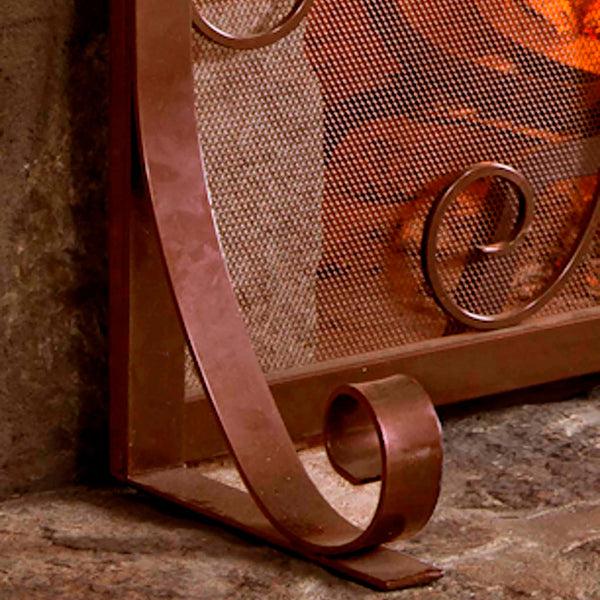 Plow & Hearth Small Crest Flat Guard Fireplace Screen