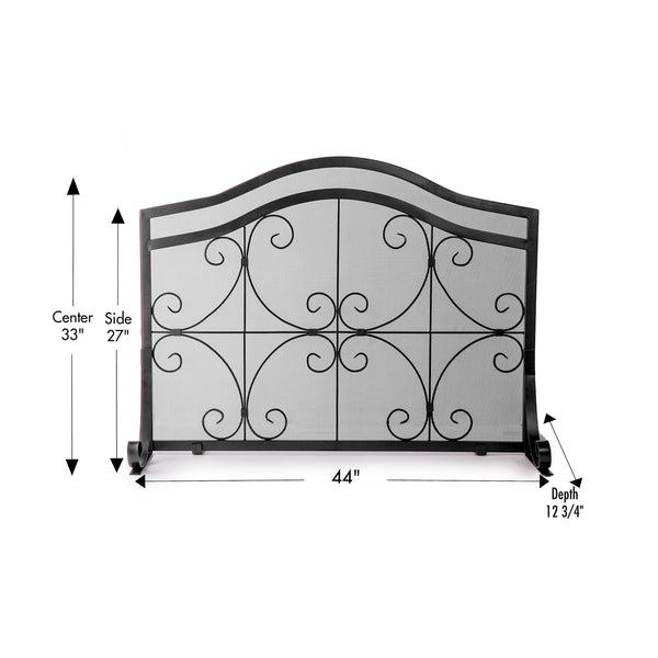 Plow & Hearth Small Crest Flat Guard Fireplace Screen