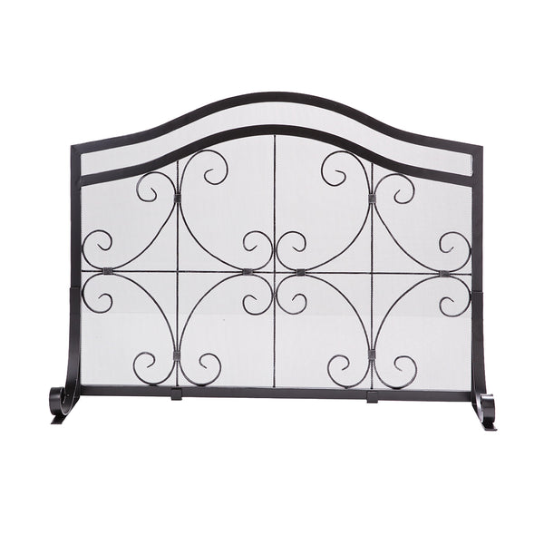 Plow & Hearth Small Crest Flat Guard Fireplace Screen