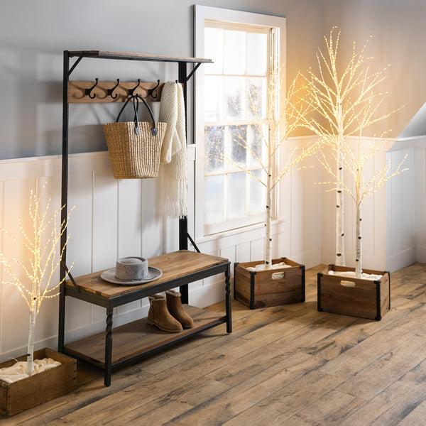 Plow & Hearth Small Indoor/Outdoor Birch Tree With 300 Warm White Lights