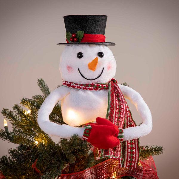 Plow & Hearth Snowman Tree Topper With Snowflake Projector