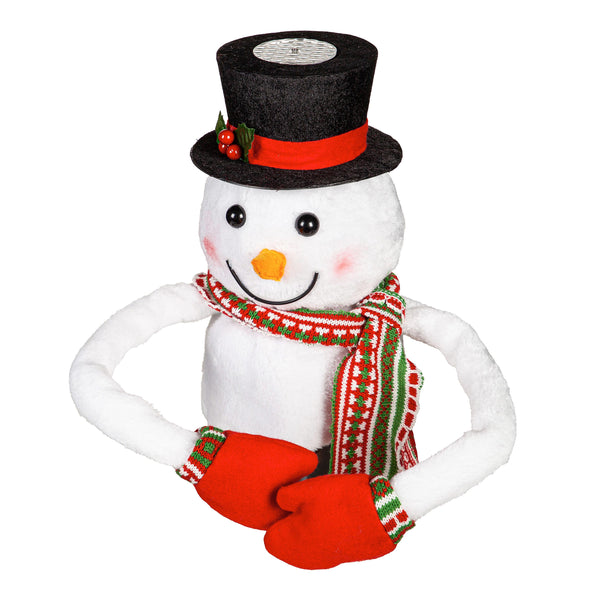 plow & hearth Snowman Tree Topper with Snowflake Projector