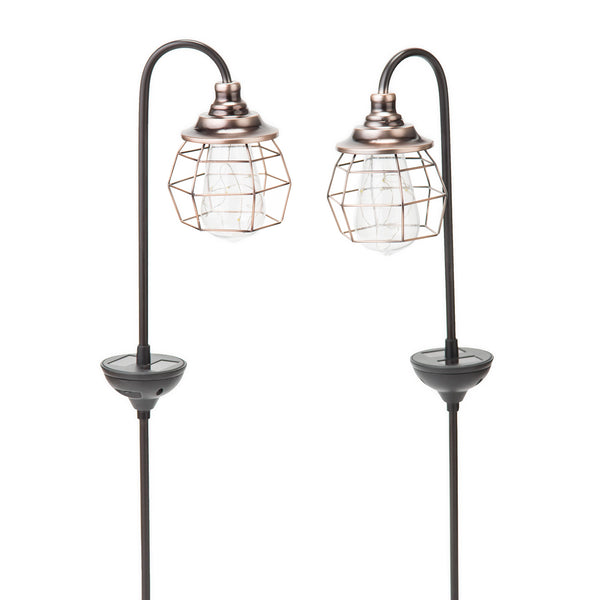 Plow & Hearth Solar Firefly Garden Pathway Lights Set Of 2