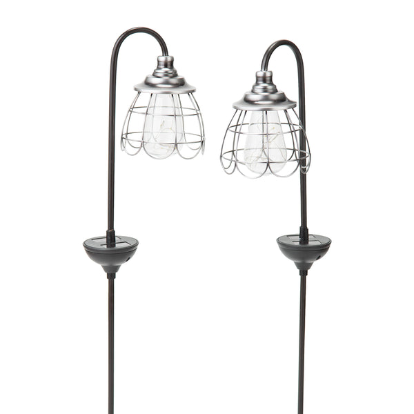 Plow & Hearth Solar Firefly Garden Pathway Lights Set Of 2