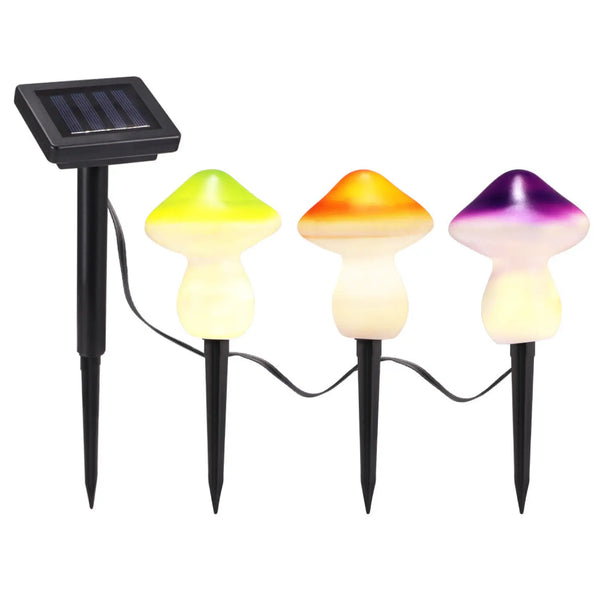 Plow & Hearth Solar Garden Decor Lights – Waterproof LED Mushroom Pathway Lamps