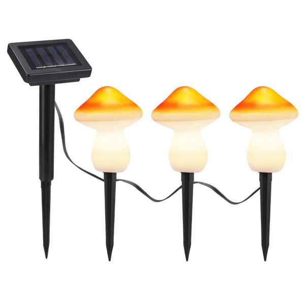 Plow & Hearth Solar Garden Decor Lights – Waterproof LED Mushroom Pathway Lamps