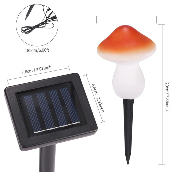Plow & Hearth Solar Garden Decor Lights – Waterproof LED Mushroom Pathway Lamps