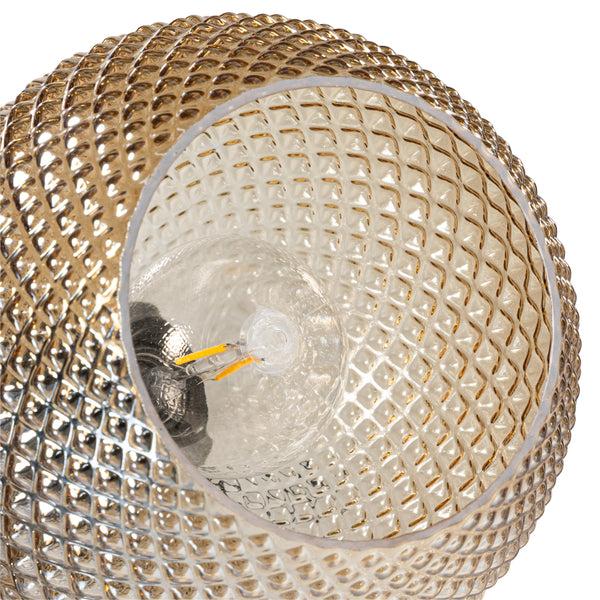 Plow & Hearth Solar Glass Hanging Lantern Honeycomb Globe
