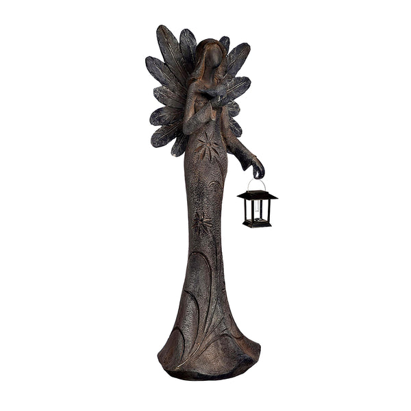 Plow & Hearth Solar Sculpted Angel Statue With Lantern