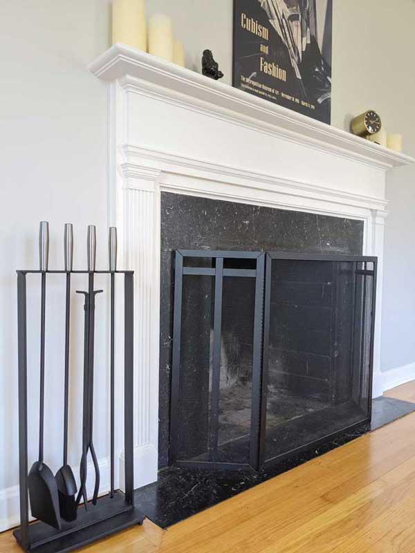 Plow & Hearth Solid Steel Soldiered Row Modern Fireplace Tool Set