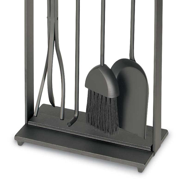 Plow & Hearth Solid Steel Soldiered Row Modern Fireplace Tool Set