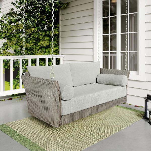 Plow & Hearth Sonoma Wicker Daybed Porch Swing With Cushions