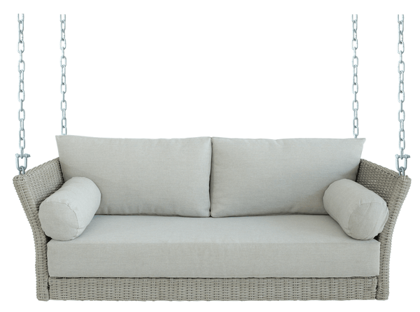 Plow & Hearth Sonoma Wicker Daybed Porch Swing With Cushions