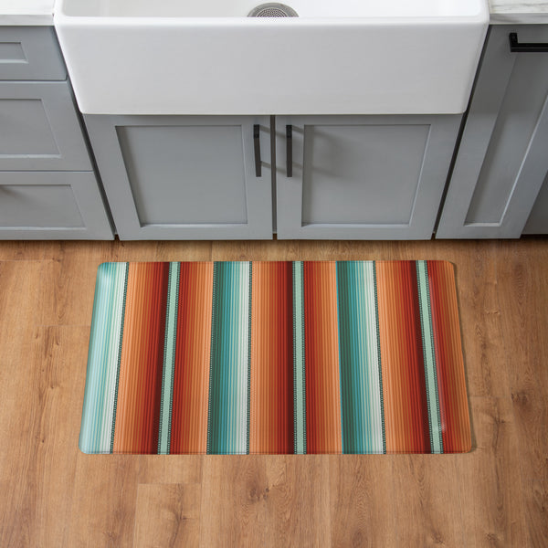 plow & hearth Southwest Pueblo Anti-Fatigue Mat Serape Stripe 30"x18"