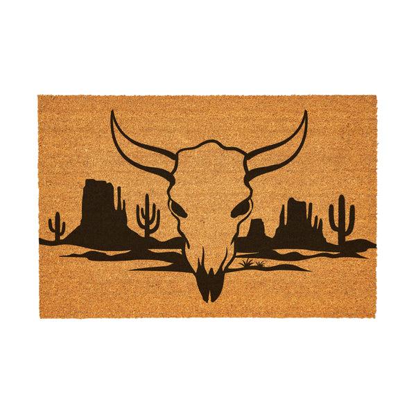 Plow & Hearth Southwest Pueblo Coir Mat Steer Skull 36"x24"