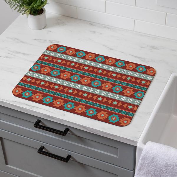 plow & hearth Southwest Pueblo Drying Mat Aztec 20"x15"