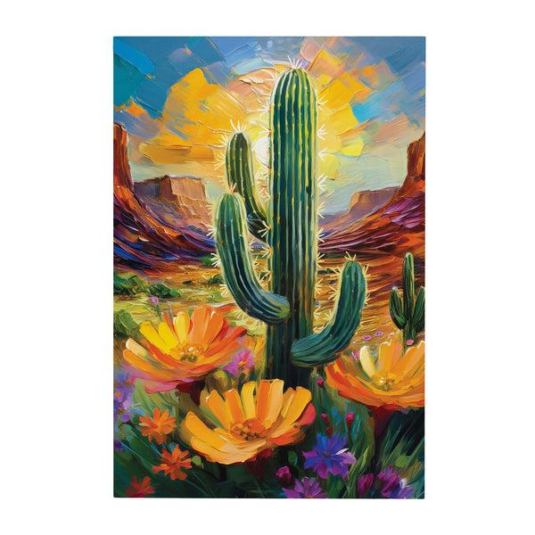 Plow & Hearth Southwest Pueblo Indoor Wall Décor Wood Desert Flower And Cactus 24"x16"