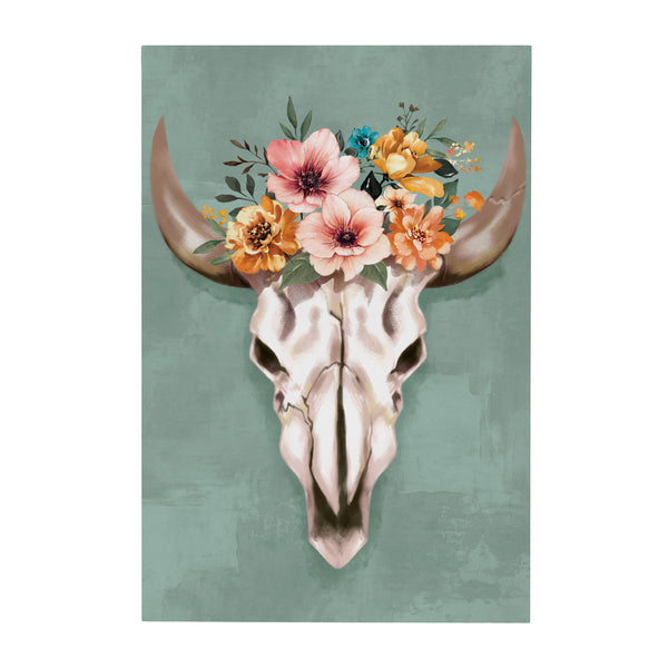 Plow & Hearth Southwest Pueblo Indoor Wall Décor Wood Steer Skull 24"x16"