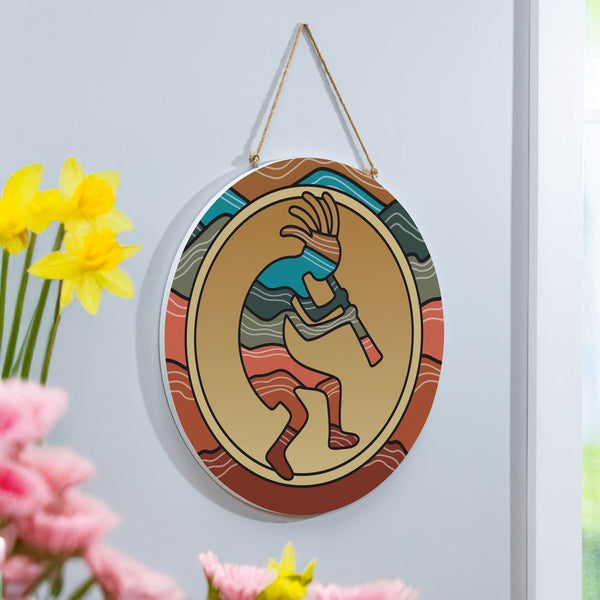 Plow & Hearth Southwest Sunrise Wood Door Décor Kokopelli 18"
