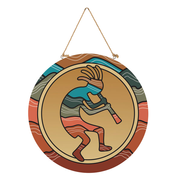 Plow & Hearth Southwest Sunrise Wood Door Décor Kokopelli 18"