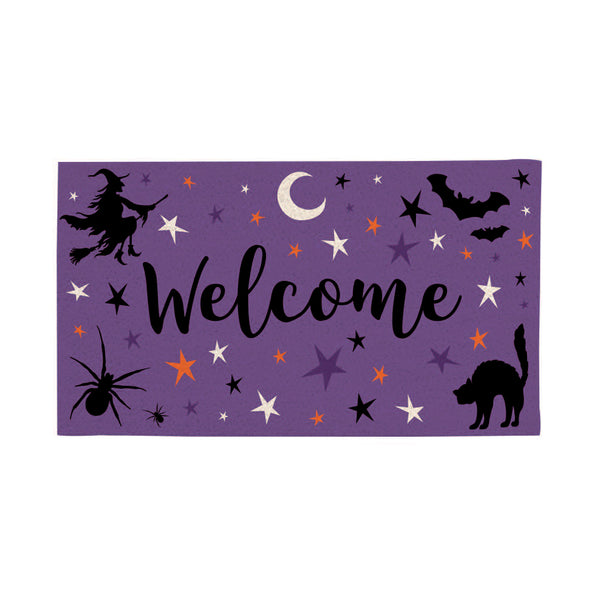 Plow & Hearth Spooky Welcome PVC Trapper Doormat 28"x16"