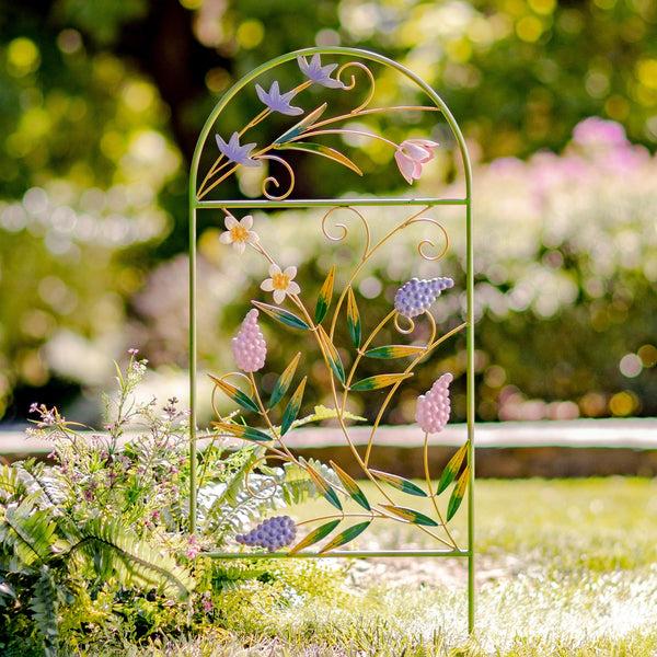 plow & hearth Spring Blooms Iron Garden Trellis Stake