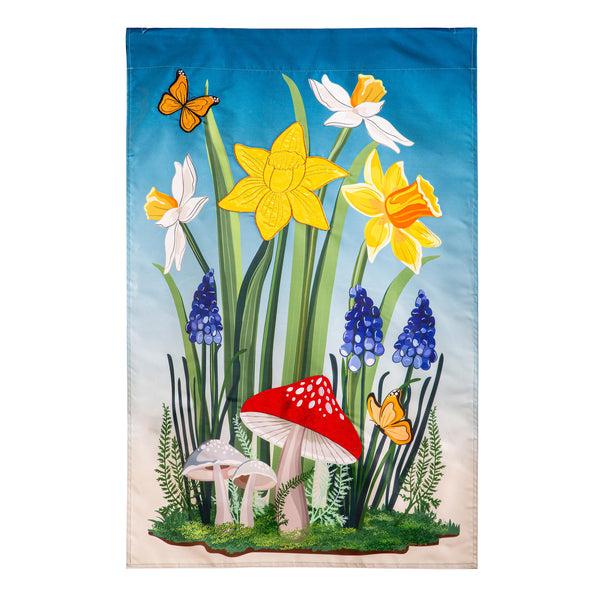 plow & hearth Spring Floral Haven Applique House Flag