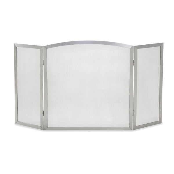 plow & hearth Stainless Steel Newport Tri-Folding Fireplace Screen