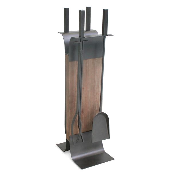 plow & hearth Stanton 4-Pc. Fireplace Tool Set with Wood Stand