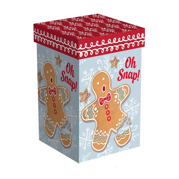 Plow & Hearth Sugar & Stripes Bright Gingerbread Travel Cup Ceramic Perfect Cup Gingerbread 17oz Gift Box