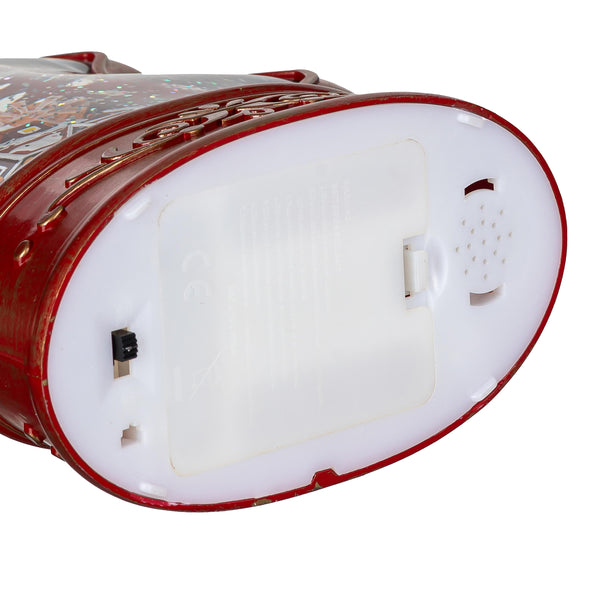 Plow & Hearth Sugar & Stripes Bright LED Table Decor Gingerbread Tree Plastic Water Lantern 11.25"H